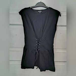 Express Black Corset Front Top